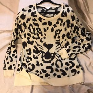 Sweater, Xhilaration, L, Acrylic, cream & blk